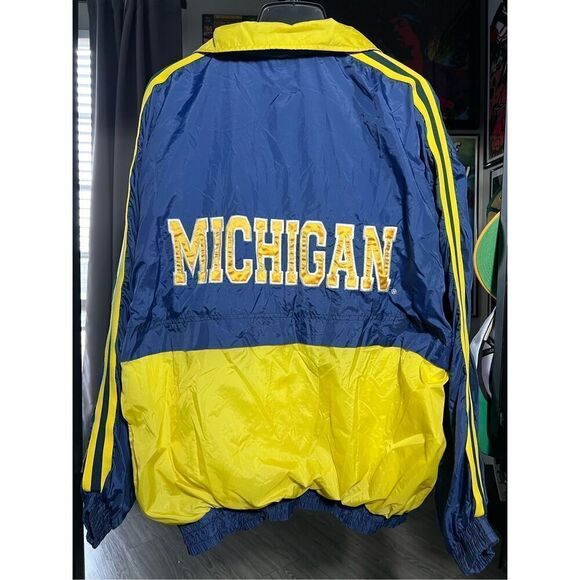 Vintage Y2K University Of Michigan Striped Windbreaker Jacket - Picture 4 of 7
